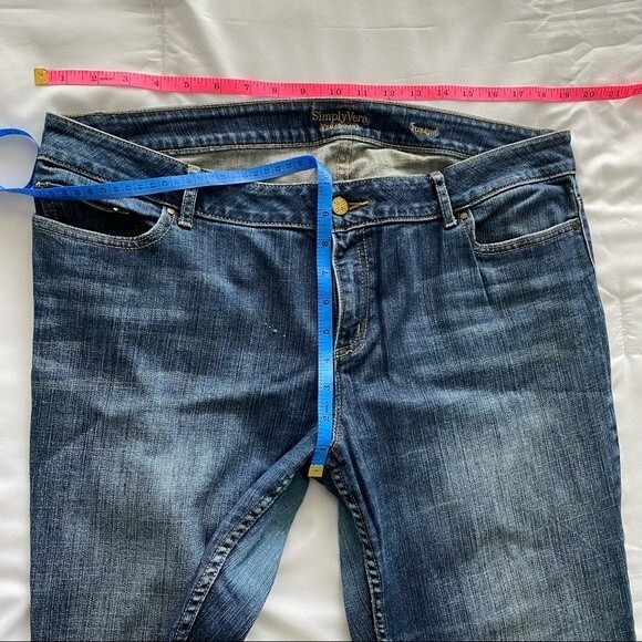 SIMPLY VERA Jeans Straight Leg Woman's Distressed SZ 14 - Picture 10 of 10